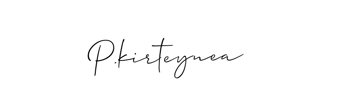 Allison_Script is a professional signature style that is perfect for those who want to add a touch of class to their signature. It is also a great choice for those who want to make their signature more unique. Get P.kirteynea name to fancy signature for free. P.kirteynea signature style 2 images and pictures png