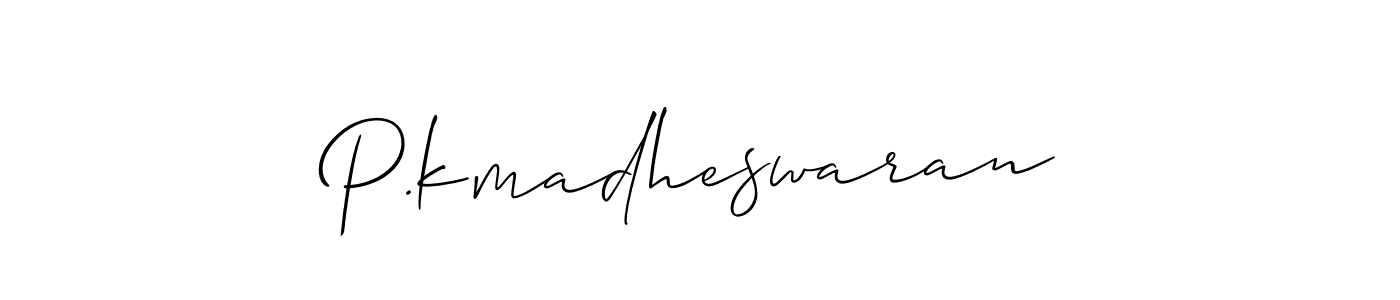 This is the best signature style for the P.kmadheswaran name. Also you like these signature font (Allison_Script). Mix name signature. P.kmadheswaran signature style 2 images and pictures png