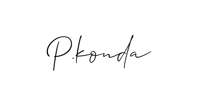 Make a beautiful signature design for name P.konda. With this signature (Allison_Script) style, you can create a handwritten signature for free. P.konda signature style 2 images and pictures png