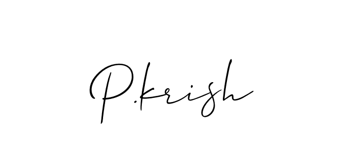 How to make P.krish signature? Allison_Script is a professional autograph style. Create handwritten signature for P.krish name. P.krish signature style 2 images and pictures png