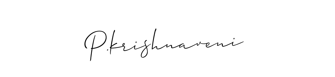 Design your own signature with our free online signature maker. With this signature software, you can create a handwritten (Allison_Script) signature for name P.krishnaveni. P.krishnaveni signature style 2 images and pictures png