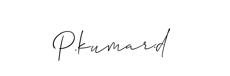 Design your own signature with our free online signature maker. With this signature software, you can create a handwritten (Allison_Script) signature for name P.kumar.d. P.kumar.d signature style 2 images and pictures png