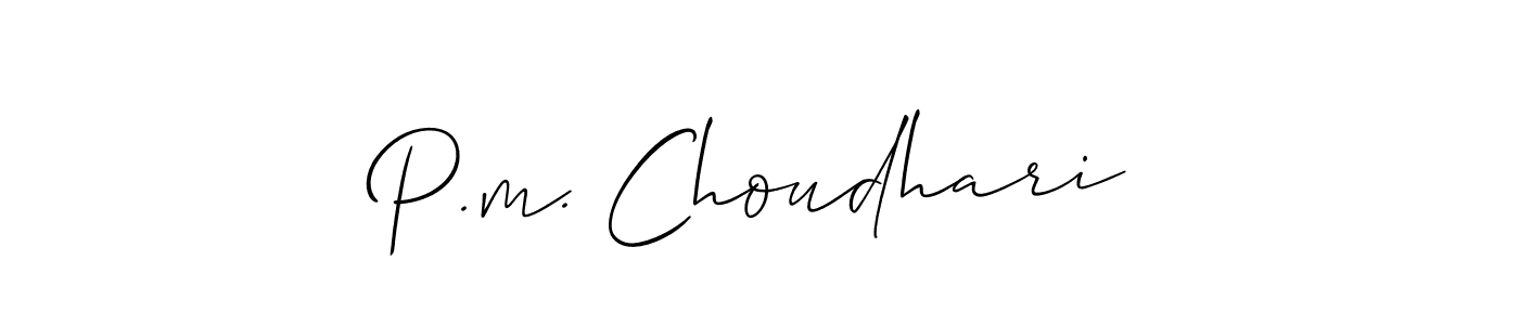 Make a short P.m. Choudhari signature style. Manage your documents anywhere anytime using Allison_Script. Create and add eSignatures, submit forms, share and send files easily. P.m. Choudhari signature style 2 images and pictures png