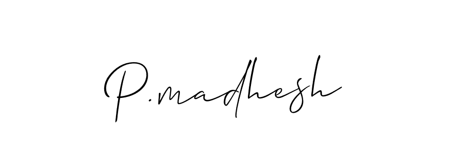 How to make P.madhesh signature? Allison_Script is a professional autograph style. Create handwritten signature for P.madhesh name. P.madhesh signature style 2 images and pictures png