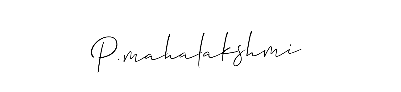 The best way (Allison_Script) to make a short signature is to pick only two or three words in your name. The name P.mahalakshmi include a total of six letters. For converting this name. P.mahalakshmi signature style 2 images and pictures png