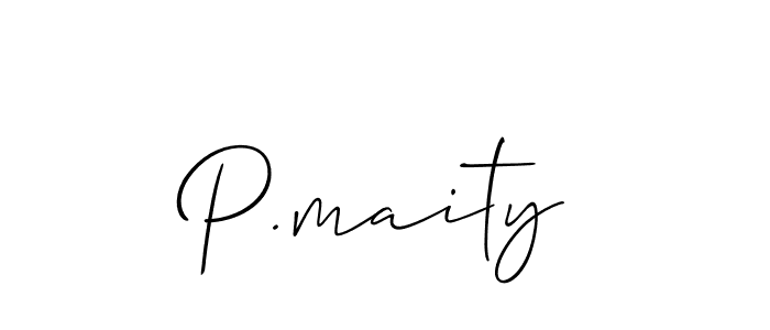 Make a beautiful signature design for name P.maity. With this signature (Allison_Script) style, you can create a handwritten signature for free. P.maity signature style 2 images and pictures png