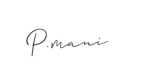 Allison_Script is a professional signature style that is perfect for those who want to add a touch of class to their signature. It is also a great choice for those who want to make their signature more unique. Get P.mani name to fancy signature for free. P.mani signature style 2 images and pictures png