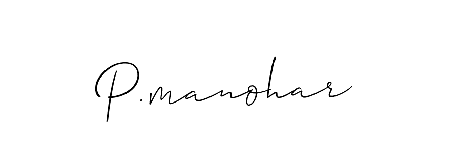 Make a beautiful signature design for name P.manohar. With this signature (Allison_Script) style, you can create a handwritten signature for free. P.manohar signature style 2 images and pictures png