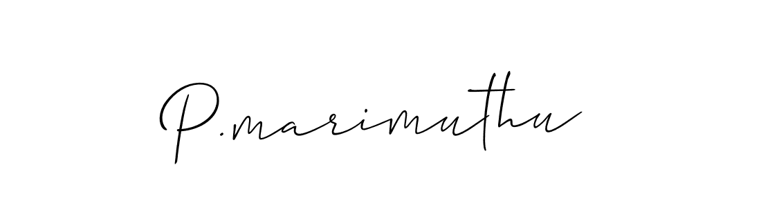 Use a signature maker to create a handwritten signature online. With this signature software, you can design (Allison_Script) your own signature for name P.marimuthu. P.marimuthu signature style 2 images and pictures png