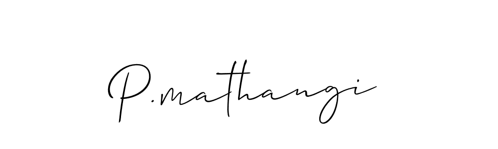 Make a short P.mathangi signature style. Manage your documents anywhere anytime using Allison_Script. Create and add eSignatures, submit forms, share and send files easily. P.mathangi signature style 2 images and pictures png