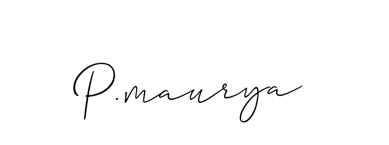 Also we have P.maurya name is the best signature style. Create professional handwritten signature collection using Allison_Script autograph style. P.maurya signature style 2 images and pictures png