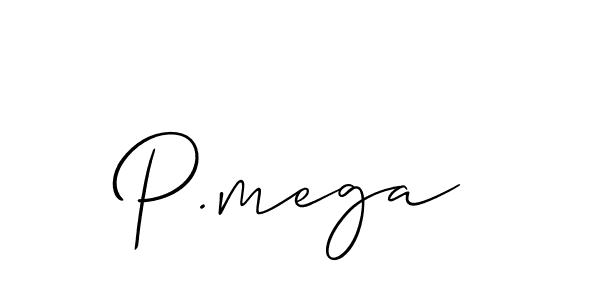 Also we have P.mega name is the best signature style. Create professional handwritten signature collection using Allison_Script autograph style. P.mega signature style 2 images and pictures png