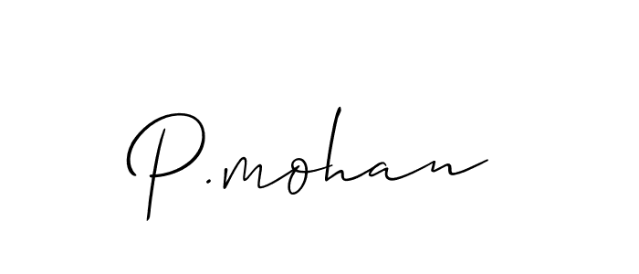 Make a beautiful signature design for name P.mohan. With this signature (Allison_Script) style, you can create a handwritten signature for free. P.mohan signature style 2 images and pictures png