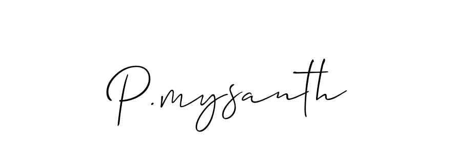 Create a beautiful signature design for name P.mysanth. With this signature (Allison_Script) fonts, you can make a handwritten signature for free. P.mysanth signature style 2 images and pictures png