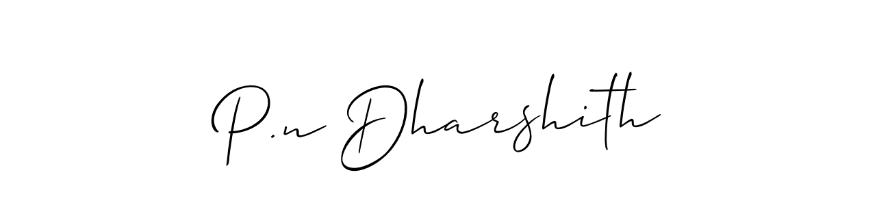 Make a beautiful signature design for name P.n Dharshith. With this signature (Allison_Script) style, you can create a handwritten signature for free. P.n Dharshith signature style 2 images and pictures png