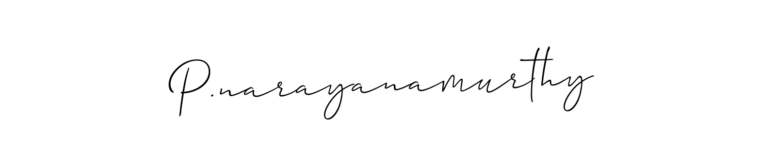 Also we have P.narayanamurthy name is the best signature style. Create professional handwritten signature collection using Allison_Script autograph style. P.narayanamurthy signature style 2 images and pictures png