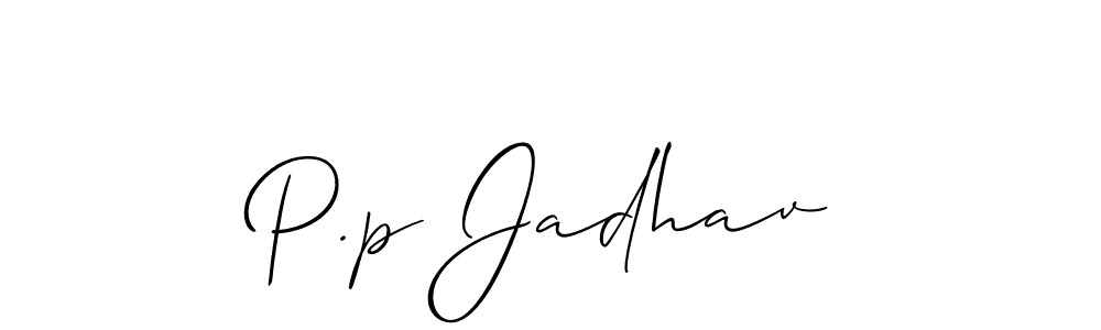 Allison_Script is a professional signature style that is perfect for those who want to add a touch of class to their signature. It is also a great choice for those who want to make their signature more unique. Get P.p Jadhav name to fancy signature for free. P.p Jadhav signature style 2 images and pictures png