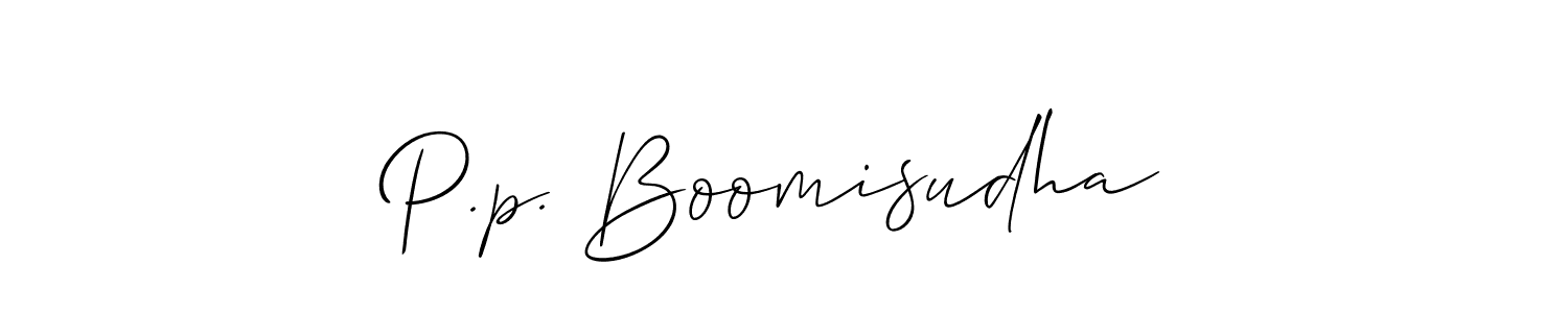 Once you've used our free online signature maker to create your best signature Allison_Script style, it's time to enjoy all of the benefits that P.p. Boomisudha name signing documents. P.p. Boomisudha signature style 2 images and pictures png