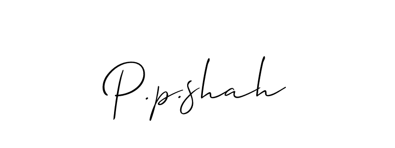 How to Draw P.p.shah signature style? Allison_Script is a latest design signature styles for name P.p.shah. P.p.shah signature style 2 images and pictures png