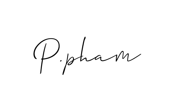 How to make P.pham signature? Allison_Script is a professional autograph style. Create handwritten signature for P.pham name. P.pham signature style 2 images and pictures png