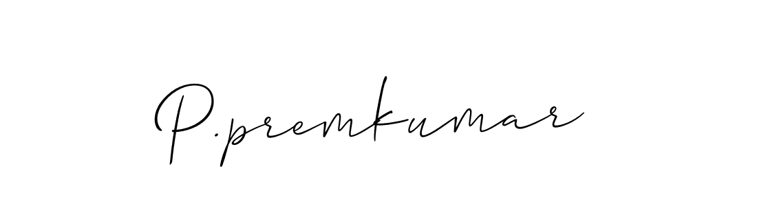 Also You can easily find your signature by using the search form. We will create P.premkumar name handwritten signature images for you free of cost using Allison_Script sign style. P.premkumar signature style 2 images and pictures png