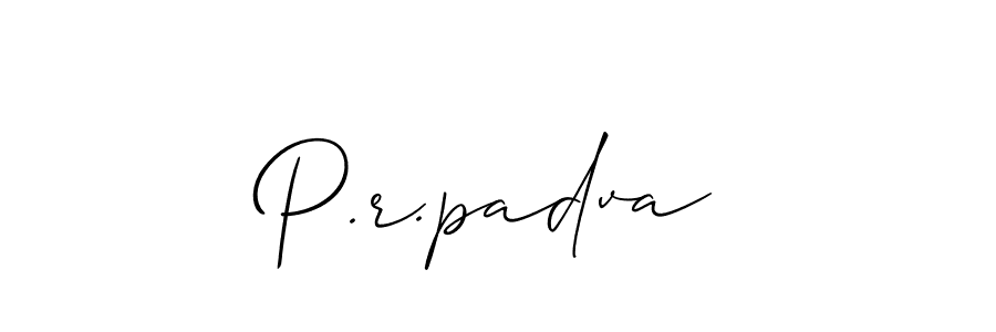 How to make P.r.padva name signature. Use Allison_Script style for creating short signs online. This is the latest handwritten sign. P.r.padva signature style 2 images and pictures png