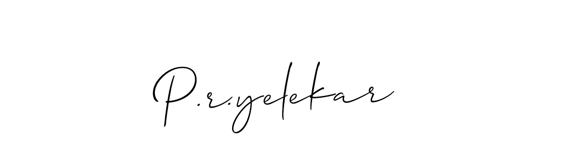 Create a beautiful signature design for name P.r.yelekar. With this signature (Allison_Script) fonts, you can make a handwritten signature for free. P.r.yelekar signature style 2 images and pictures png