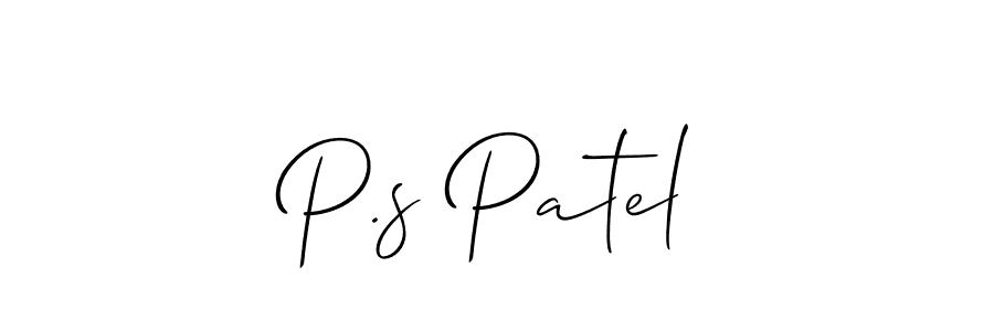 It looks lik you need a new signature style for name P.s Patel. Design unique handwritten (Allison_Script) signature with our free signature maker in just a few clicks. P.s Patel signature style 2 images and pictures png