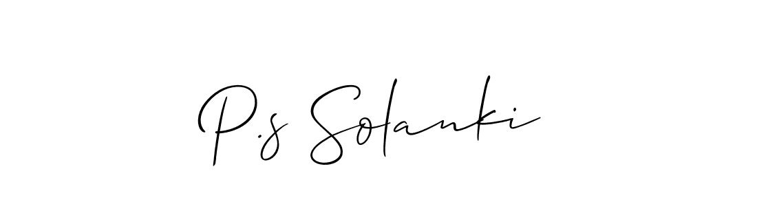 How to make P.s Solanki name signature. Use Allison_Script style for creating short signs online. This is the latest handwritten sign. P.s Solanki signature style 2 images and pictures png