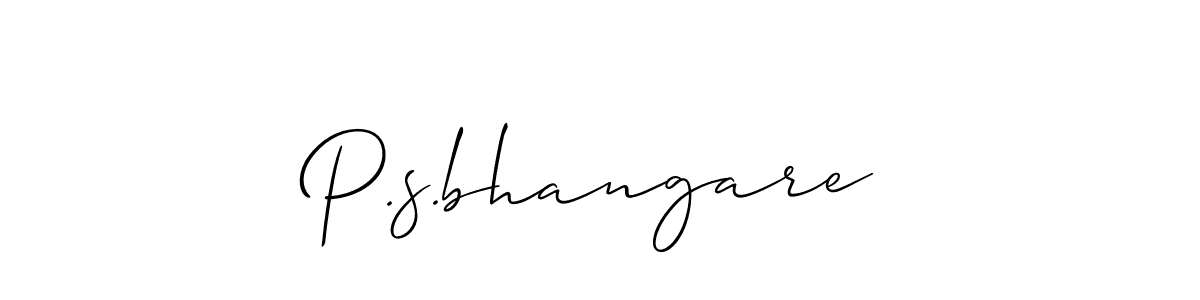 Also we have P.s.bhangare name is the best signature style. Create professional handwritten signature collection using Allison_Script autograph style. P.s.bhangare signature style 2 images and pictures png