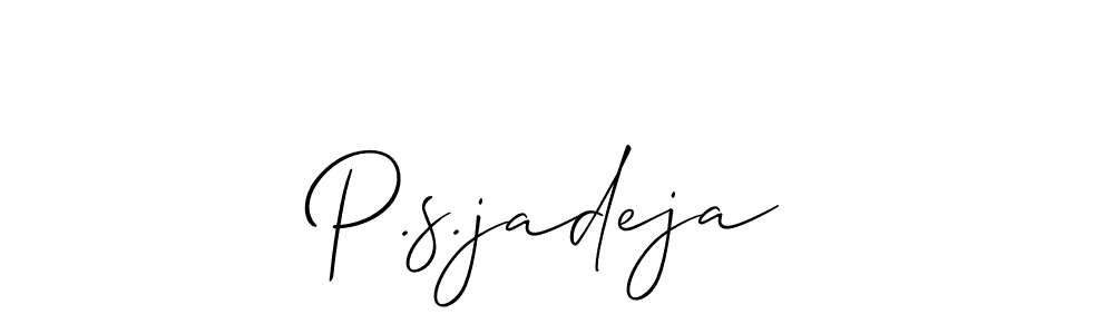 How to Draw P.s.jadeja signature style? Allison_Script is a latest design signature styles for name P.s.jadeja. P.s.jadeja signature style 2 images and pictures png