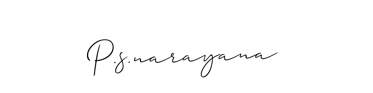 Make a beautiful signature design for name P.s.narayana. Use this online signature maker to create a handwritten signature for free. P.s.narayana signature style 2 images and pictures png