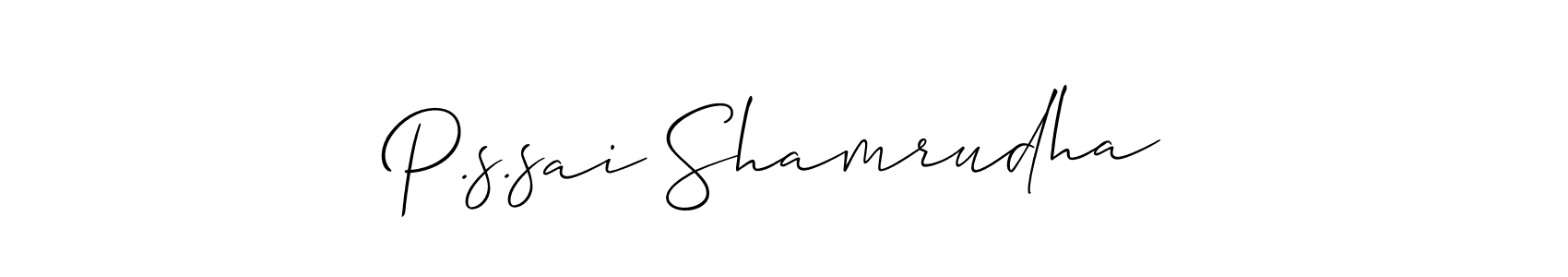 Also You can easily find your signature by using the search form. We will create P.s.sai Shamrudha name handwritten signature images for you free of cost using Allison_Script sign style. P.s.sai Shamrudha signature style 2 images and pictures png