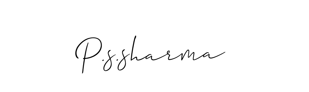 It looks lik you need a new signature style for name P.s.sharma. Design unique handwritten (Allison_Script) signature with our free signature maker in just a few clicks. P.s.sharma signature style 2 images and pictures png