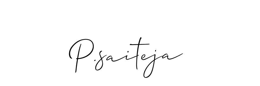 Also You can easily find your signature by using the search form. We will create P.saiteja name handwritten signature images for you free of cost using Allison_Script sign style. P.saiteja signature style 2 images and pictures png