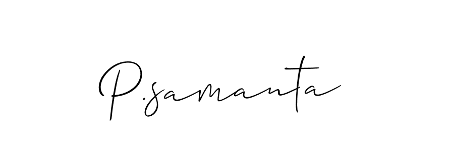 Make a beautiful signature design for name P.samanta. With this signature (Allison_Script) style, you can create a handwritten signature for free. P.samanta signature style 2 images and pictures png