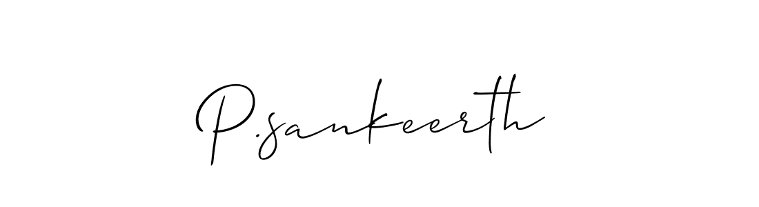 Create a beautiful signature design for name P.sankeerth. With this signature (Allison_Script) fonts, you can make a handwritten signature for free. P.sankeerth signature style 2 images and pictures png