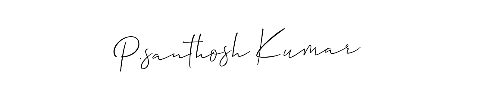 Similarly Allison_Script is the best handwritten signature design. Signature creator online .You can use it as an online autograph creator for name P.santhosh Kumar. P.santhosh Kumar signature style 2 images and pictures png