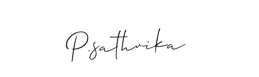 Make a short P.sathvika signature style. Manage your documents anywhere anytime using Allison_Script. Create and add eSignatures, submit forms, share and send files easily. P.sathvika signature style 2 images and pictures png