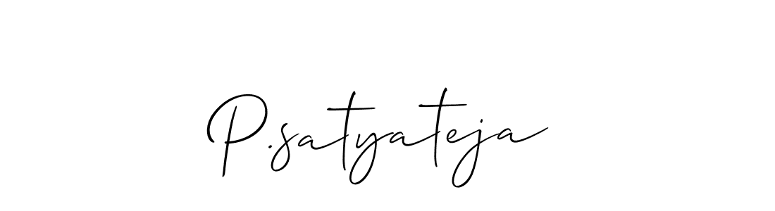 if you are searching for the best signature style for your name P.satyateja. so please give up your signature search. here we have designed multiple signature styles  using Allison_Script. P.satyateja signature style 2 images and pictures png