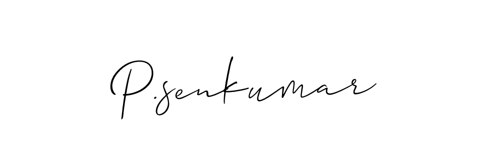 It looks lik you need a new signature style for name P.senkumar. Design unique handwritten (Allison_Script) signature with our free signature maker in just a few clicks. P.senkumar signature style 2 images and pictures png