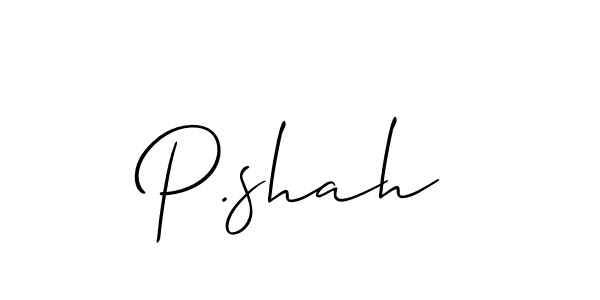 How to make P.shah signature? Allison_Script is a professional autograph style. Create handwritten signature for P.shah name. P.shah signature style 2 images and pictures png