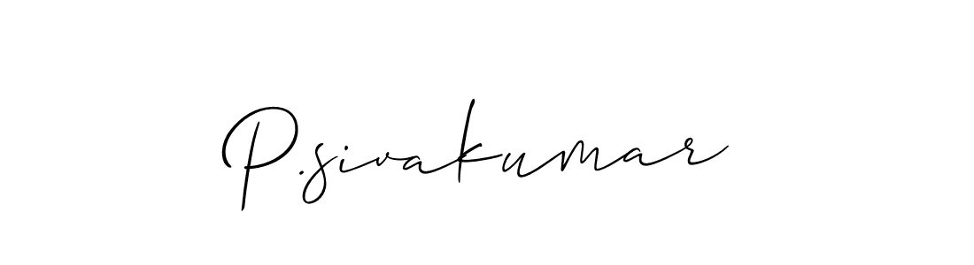 Design your own signature with our free online signature maker. With this signature software, you can create a handwritten (Allison_Script) signature for name P.sivakumar. P.sivakumar signature style 2 images and pictures png