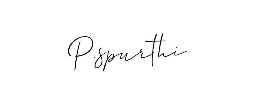 Create a beautiful signature design for name P.spurthi. With this signature (Allison_Script) fonts, you can make a handwritten signature for free. P.spurthi signature style 2 images and pictures png