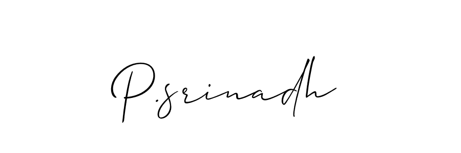 Make a beautiful signature design for name P.srinadh. Use this online signature maker to create a handwritten signature for free. P.srinadh signature style 2 images and pictures png