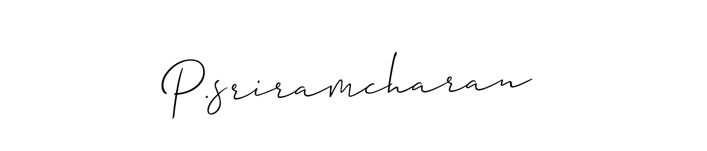 You should practise on your own different ways (Allison_Script) to write your name (P.sriramcharan) in signature. don't let someone else do it for you. P.sriramcharan signature style 2 images and pictures png