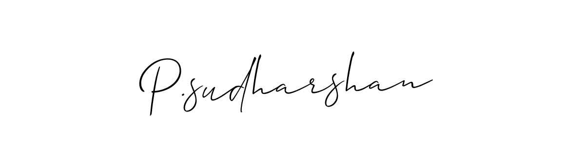 How to make P.sudharshan signature? Allison_Script is a professional autograph style. Create handwritten signature for P.sudharshan name. P.sudharshan signature style 2 images and pictures png