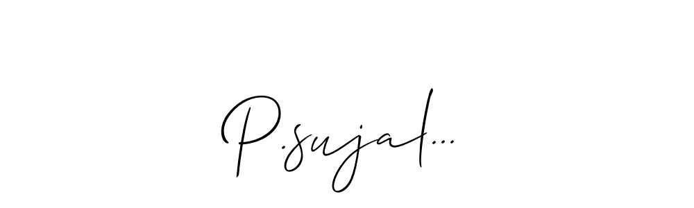 The best way (Allison_Script) to make a short signature is to pick only two or three words in your name. The name P.sujal... include a total of six letters. For converting this name. P.sujal... signature style 2 images and pictures png