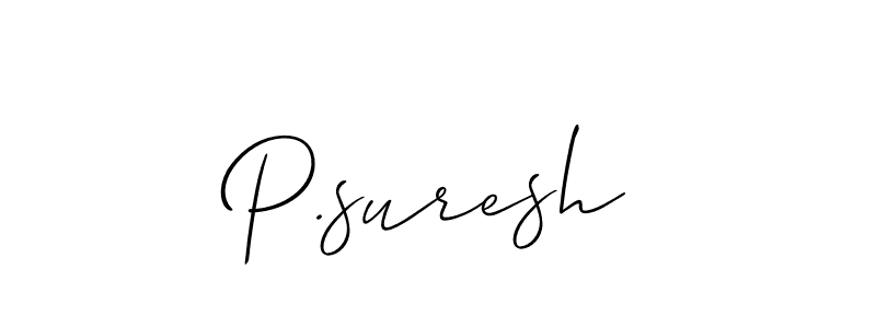It looks lik you need a new signature style for name P.suresh. Design unique handwritten (Allison_Script) signature with our free signature maker in just a few clicks. P.suresh signature style 2 images and pictures png