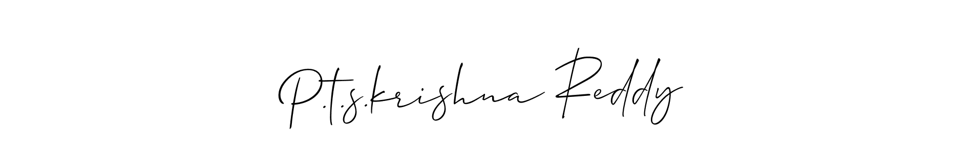 Allison_Script is a professional signature style that is perfect for those who want to add a touch of class to their signature. It is also a great choice for those who want to make their signature more unique. Get P.t.s.krishna Reddy name to fancy signature for free. P.t.s.krishna Reddy signature style 2 images and pictures png
